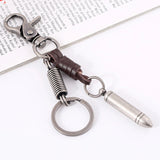 Silver Alloy Bullet Car Keychain Charm Pendant Lobster Clasps Keyring