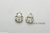 Ancient Silver Lucky Cat Charms 11x15mm Pendants 100pcs