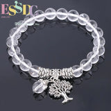 Ancient Silver Yoga Chakra Stone Tree Of Life Bracelet
