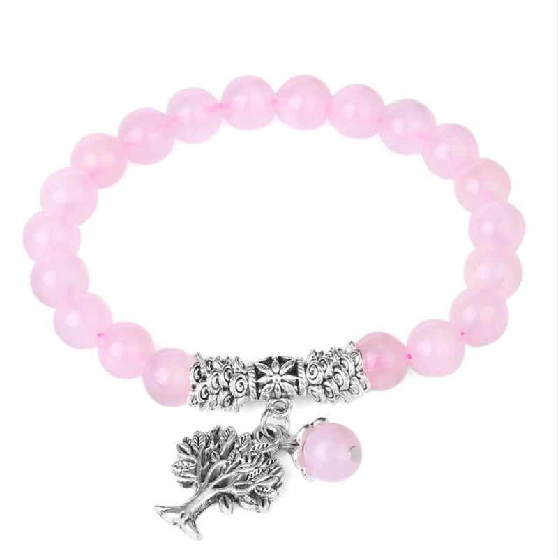 Ancient Silver Yoga Chakra Stone Tree Of Life Bracelet