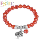 Ancient Silver Yoga Chakra Stone Tree Of Life Bracelet