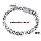 Ancient Buddha Bracelet Women Heavy 7MM Wide Mens Biba Bangles Bicycle Chain