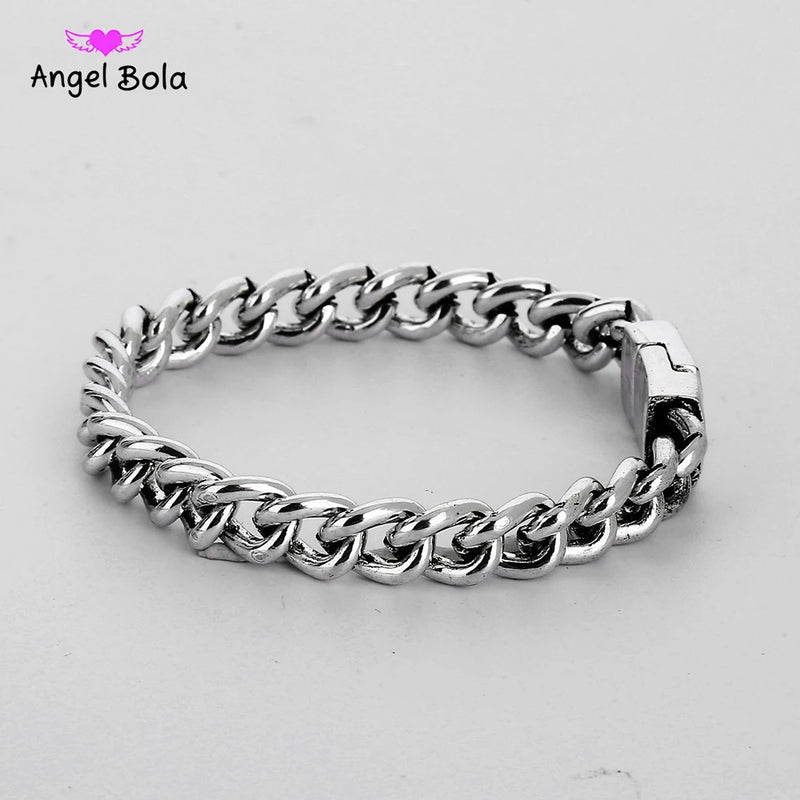 Ancient Buddha Bracelet Women Heavy 7MM Wide Mens Biba Bangles Bicycle Chain