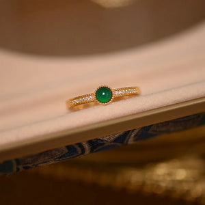 Green Agate Stacking Ring Set