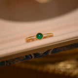 Green Agate Stacking Ring Set