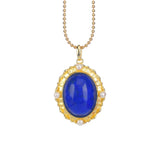 Vintage Pearl Lapis Lazuli Necklace High Pendant Light Sense Jewelry