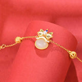 Vintage Chinese Enamel Porcelain Jade Bracelet