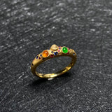 Inlaid Gemstones Rings for Women Crystal Jewelry Adjustable