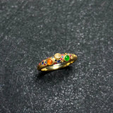 Inlaid Gemstones Rings for Women Crystal Jewelry Adjustable