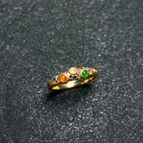 Inlaid Gemstones Rings for Women Crystal Jewelry Adjustable