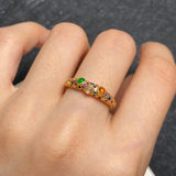 Inlaid Gemstones Rings for Women Crystal Jewelry Adjustable