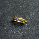 Inlaid Gemstones Rings for Women Crystal Jewelry Adjustable