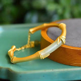 Bamboo Joint Hetian Jade Bracelet for Mom