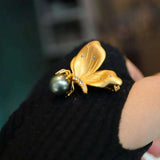 Vintage Butterfly Pearl Brooch for Women - Ancient Charm Jewelry