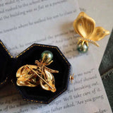 Vintage Butterfly Pearl Brooch for Women, Ancient Charm Jewelry