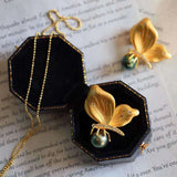 Butterfly Pearl Brooch Women Ancient Charm Jewelry