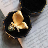 Butterfly Pearl Brooch Women Ancient Charm Jewelry
