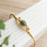 Ancient Craftsmanship Diamond Natural Hetian Jade Bracelet