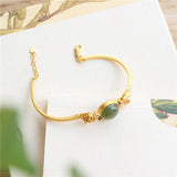 Ancient Craftsmanship Diamond Natural Hetian Jade Bracelet