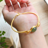 Ancient Craftsmanship Diamond Natural Hetian Jade Bracelet