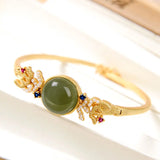Ancient Craftsmanship Diamond Natural Hetian Jade Bracelet