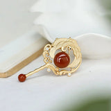 Red Tourmaline Brooch Vintage Palace Ladies Jewelry