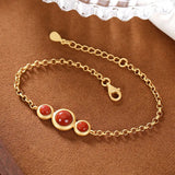 Ancient Craft Hetian Red Tourmaline Bracelet