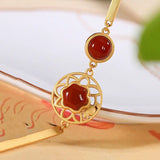 Southern Red Tourmaline Flower Bracelet for Women