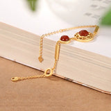 Southern Red Tourmaline Flower Bracelet for Women