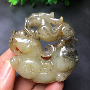 Ancient Jade Carving Pendant Old Generation Object