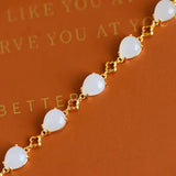 Vintage Silver Bracelet with Natural Hetian Jade Inlay