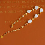 Inlaid Hetian Jade Water Drop Bracelet Retro Silver Jewelry