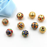 Enamel Bake Dripping Oil Round Bead Bucket Bead
