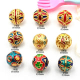 Enamel Bake Dripping Oil Round Bead Bucket Bead