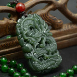Men's Zodiac Dragon Pendant Necklace Jade Pei Jewelry