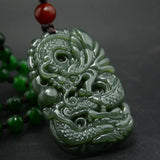 Men's Zodiac Dragon Pendant Necklace Jade Pei Jewelry