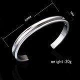 925 Silver Smooth Bangle Men Women Party Jewelry