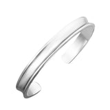 925 Silver Smooth Bangle Men Women Party Jewelry