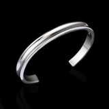925 Silver Smooth Bangle Men Women Party Jewelry