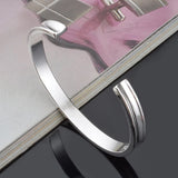 925 Silver Smooth Bangle Men Women Party Jewelry