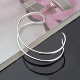 925 Silver Bead Cuff Bracelet Bangle Jewelry Gift
