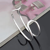 925 Silver Bead Cuff Bracelet Bangle Jewelry Gift