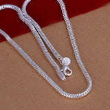 925 Silver 3mm Snake Chain Necklace 16-30 Inch Wedding Jewelry