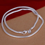 925 Silver 3mm Snake Chain Necklace 16-30 Inch Wedding Jewelry