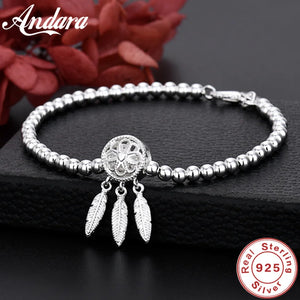 925 Silver Dream Catcher Pop Bracelet For Women Charm Jewelry