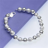925 Silver Frosted Bracelet for Women