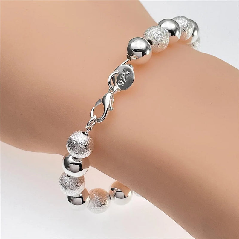 925 Silver Frosted Bracelet for Women