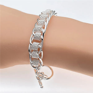 925 Silver Round Mesh Bracelet for Women