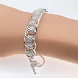 925 Silver Round Mesh Bracelet for Women