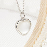 925 Silver Love Shape Necklace Ring Ear Stud Set Women Charming Gift